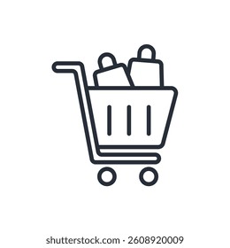 cart icon. vector.Editable stroke.linear style sign for use web design,logo.Symbol illustration.