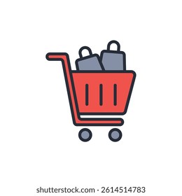 cart icon. vector.Editable stroke.linear style sign for use web design,logo.Symbol illustration.