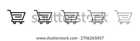 Cart icon web Vector collection in black strokes