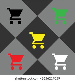 Warenkorb-Symbol für Ihre Website mit mehreren Farben.