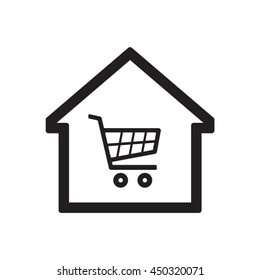  Cart  icon.Flat design.
