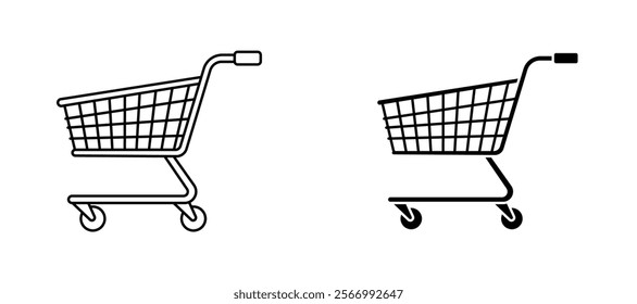 Cart icons in outline and fill. vector illustration for ui.