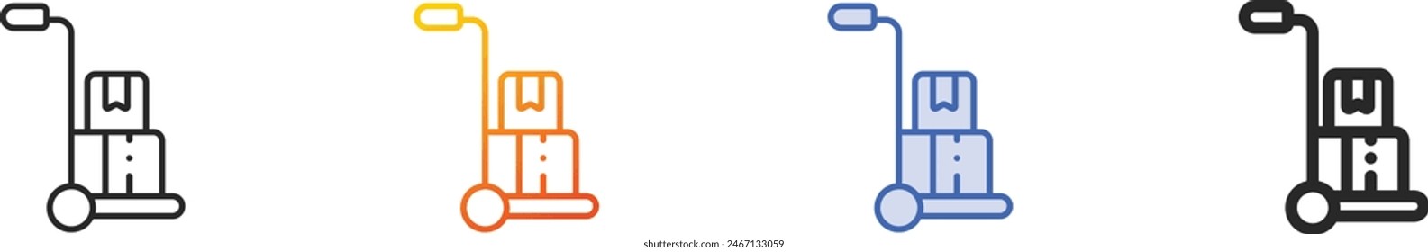 cart icon.Thin Linear, Gradient, Blue Stroke and bold Style Design Isolated On White Background