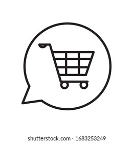 cart inside bubble line style icon design of Shopping commerce market store shop retail buy paying banking and consumerism theme Vector illustration