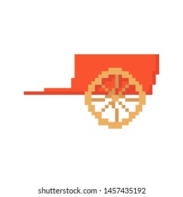 Cart isolated on white background. Graphics for games. 8 bits Vector illustration in pixel art style.