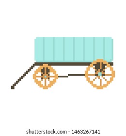 Cart isolated on white background. Graphics for games. 8 bits Vector illustration in pixel art style.