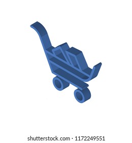 Cart isometric left top view 3D icon