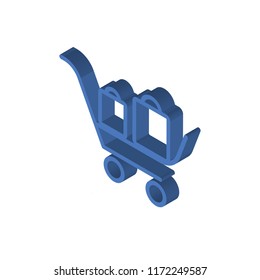 Cart isometric left top view 3D icon