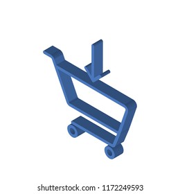 Cart isometric left top view 3D icon