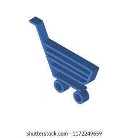 Cart isometric left top view 3D icon