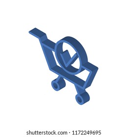 Cart isometric left top view 3D icon