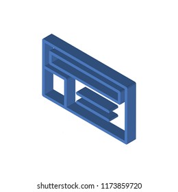 Cart isometric left top view 3D icon