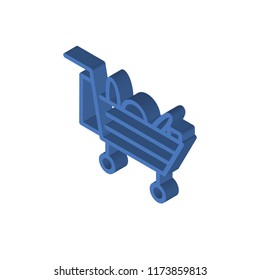Cart isometric left top view 3D icon