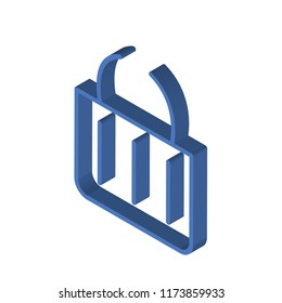 Cart isometric left top view 3D icon