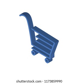 Cart isometric left top view 3D icon
