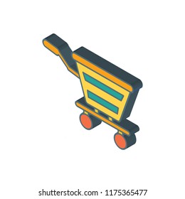 Cart isometric left top view 3D icon
