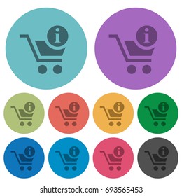 Cart item info darker flat icons on color round background