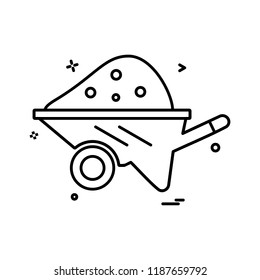 Cart  labor trolley icon design vector