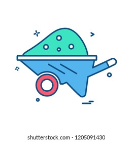 Cart  labor trolley icon design vector