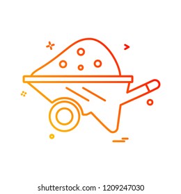 Cart  labor trolley icon design vector