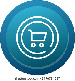 Cart Line Button Vector Icon Design