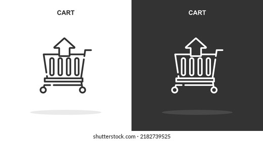 cart line icon. Simple outline style.cart linear sign. Vector illustration isolated on white background. Editable stroke EPS 10
