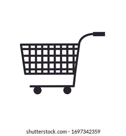cart line style icon design of Shopping commerce market store shop retail buy paying banking and consumerism theme Vector illustration