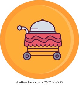 Design de ícone de vetor de linha do carrinho
