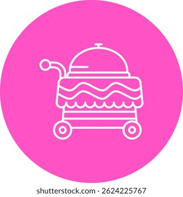 Design de ícone de vetor de linha do carrinho