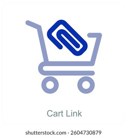 Cart Link and trolley icon concept