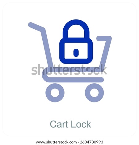 Cart Lock and trolley icon concept