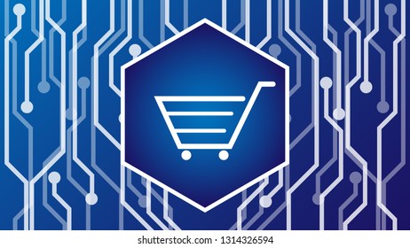 cart logo on blue background internet marketing