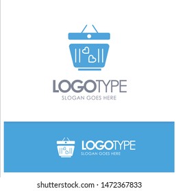 Cart, Love, Heart, Wedding Blue Solid Logo with place for tagline