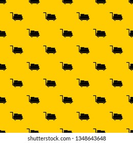 Cart with luggage pattern seamless vector repeat geometric yellow for any design