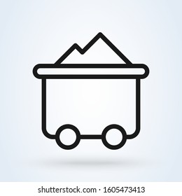cart mine outline. Simple vector modern icon design illustration.