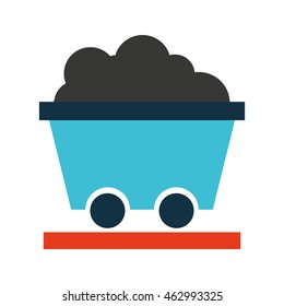 cart mining transport icon vector illustration design