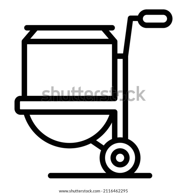 Cart mixer icon outline vector. Concrete cement.\
Machine mix