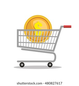 cart money currency isolated