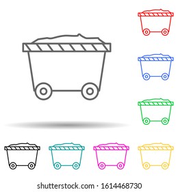 cart multi color style icon. Simple thin line, outline vector of manufacturing icons for ui and ux, website or mobile application