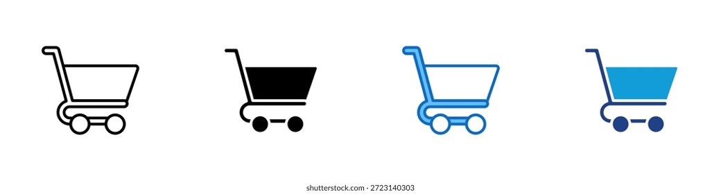 Vector de diseño de íconos de estilo múltiple de Carrito: Carrito de compras que simboliza la compra de bienes, compras en línea o agregar artículos a un Carrito