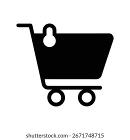 Icono de notificación de Carrito Ilustración de Arte vectorial de silueta