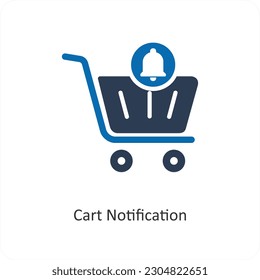 Cart Notification and trolley icon concept