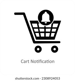 Cart Notification and trolley icon concept