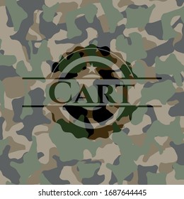 Cart  on camo pattern. Vector Illustration. Detailed.
