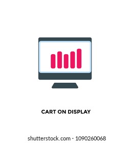 Cart on Display flat vector icon