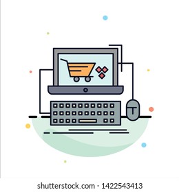 Cart, online, shop, store, game Flat Color Icon Vector