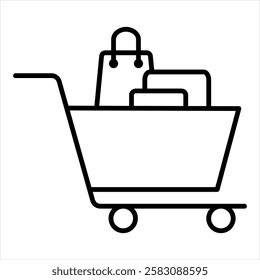 Cart Outline Icon Vector Illustration