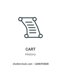 Cart outline vector icon. Thin line black cart icon, flat vector simple element illustration from editable history concept isolated stroke on white background