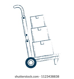 cart with packing box carton