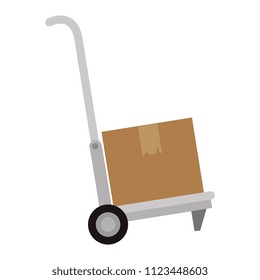 cart with packing box carton